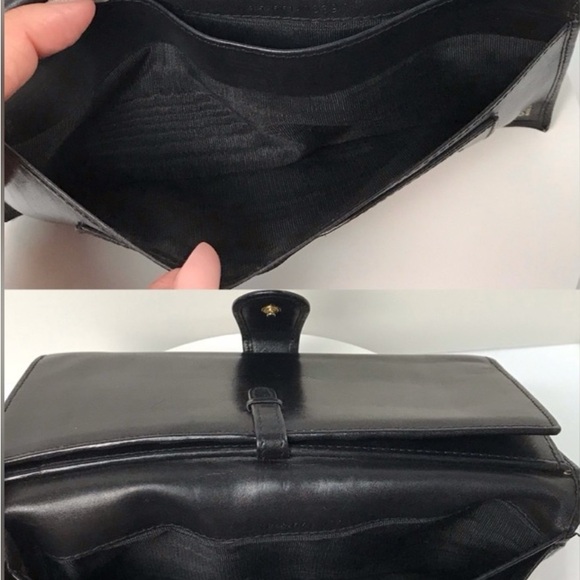 EUC Gucci Black Leather Sherry line twist lock long wallet with box - Picture 5 of 9